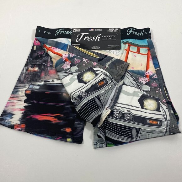 NWT Fresh Supply Co Boxer Briefs - 2 Pack - Tokyo Drift Print - Picture 3 of 6